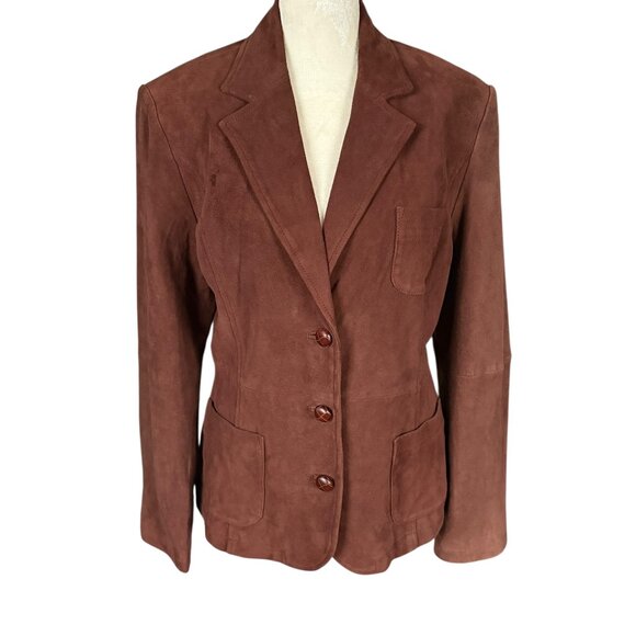 Lilly Pulitzer Jackets & Blazers - Lilly Pulitzer vintage brown fully lined button down lamb suede blazer small